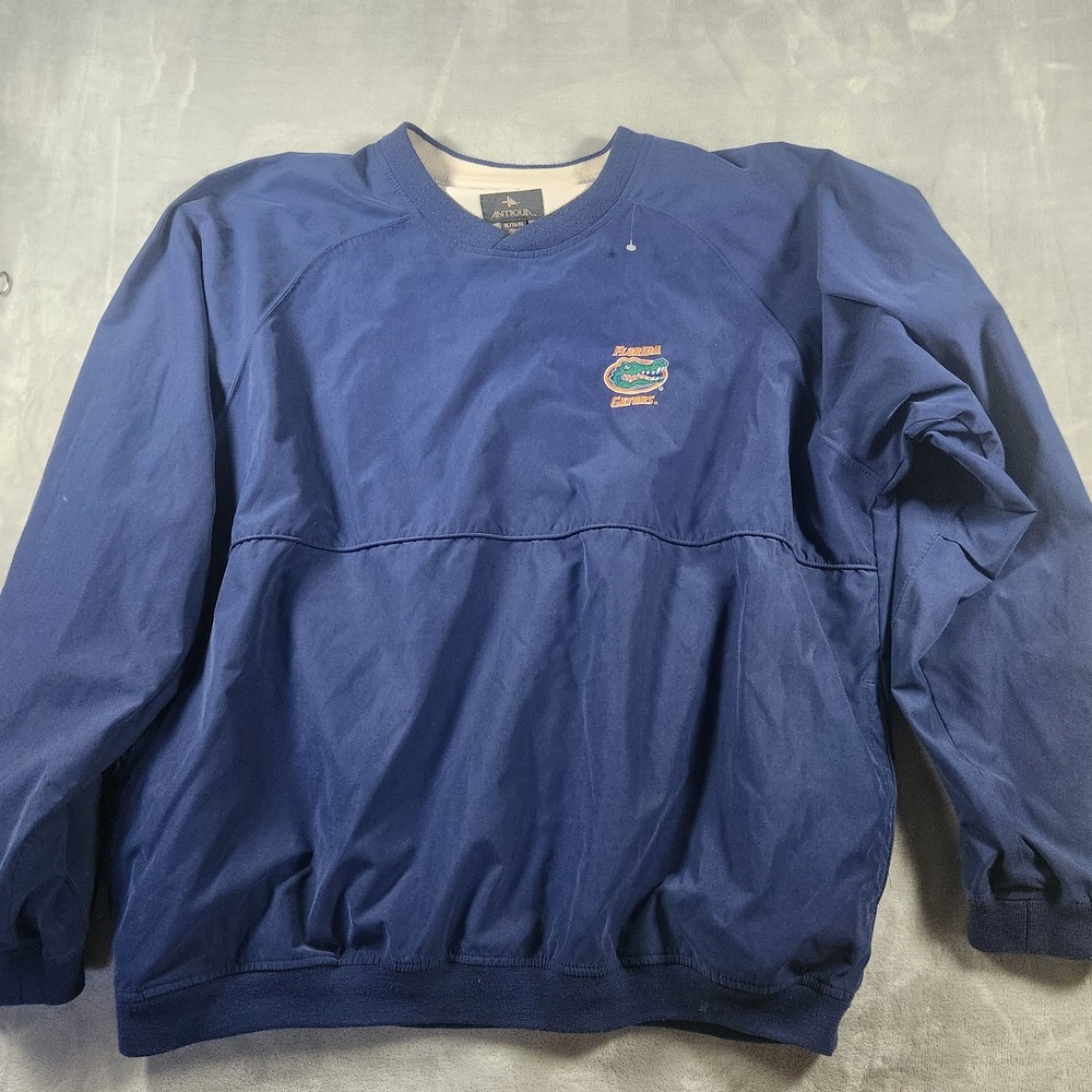 VTG Antigua Florida Gators Windbreaker Jacket Men XL Pullover V Neck Golf